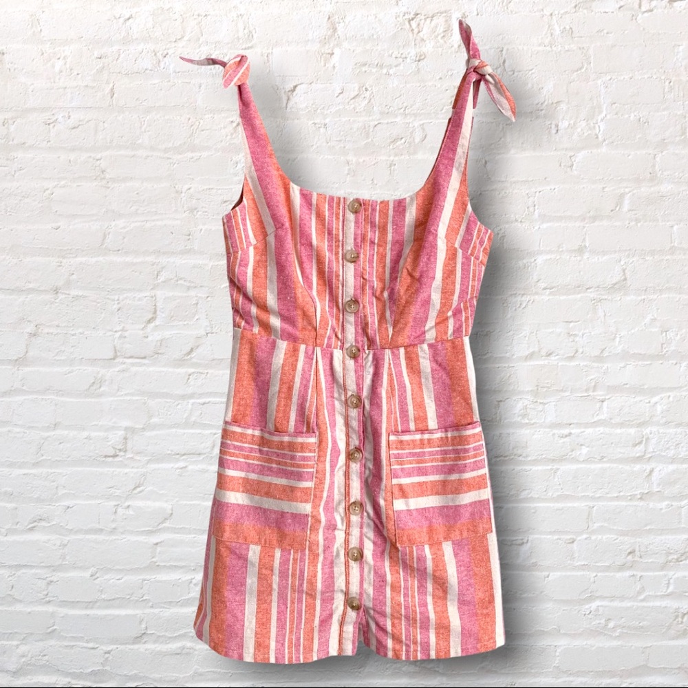DRESS FORUM striped button down dress, size small
